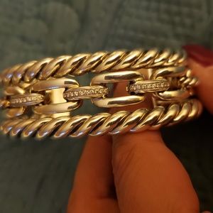 Wellesley Link Three-Row Cuff with Diamonds